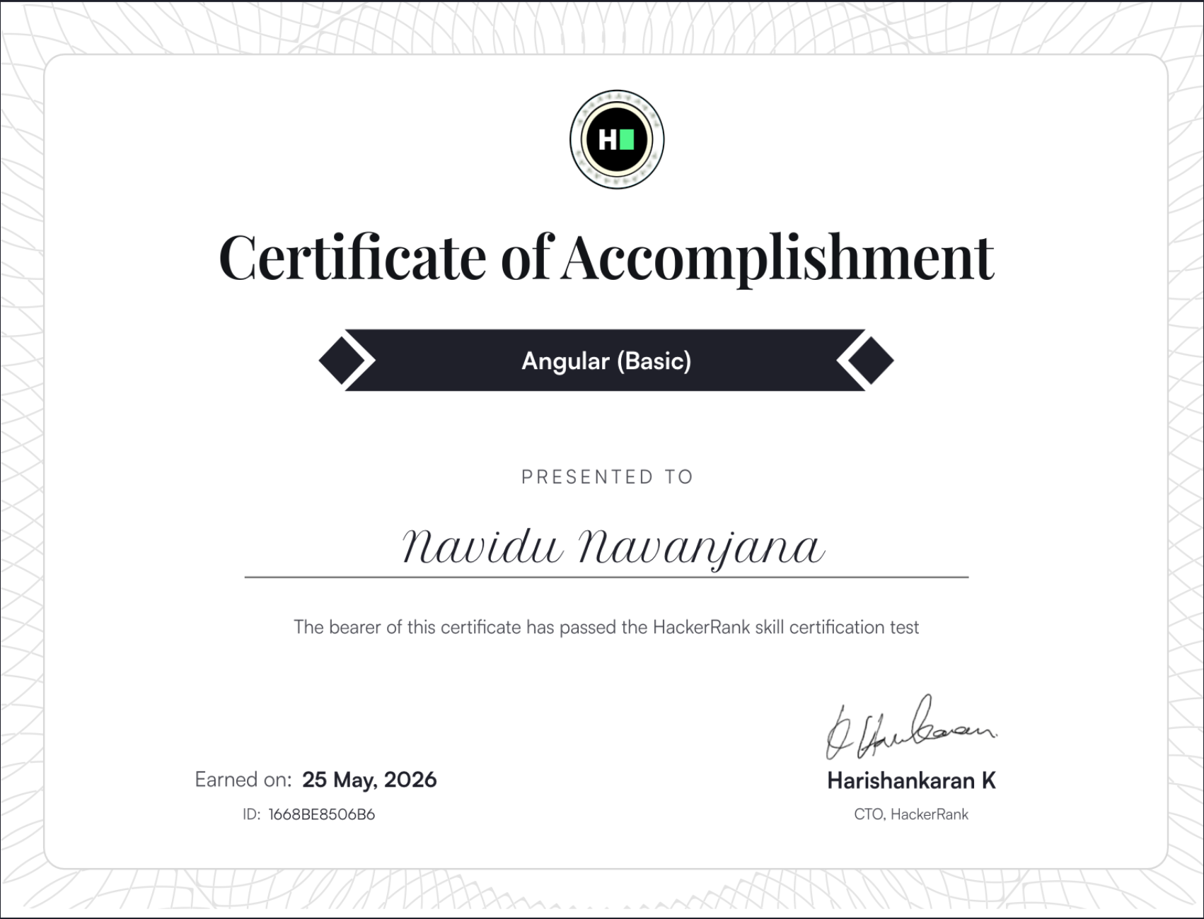 Angular (Basic) Certification